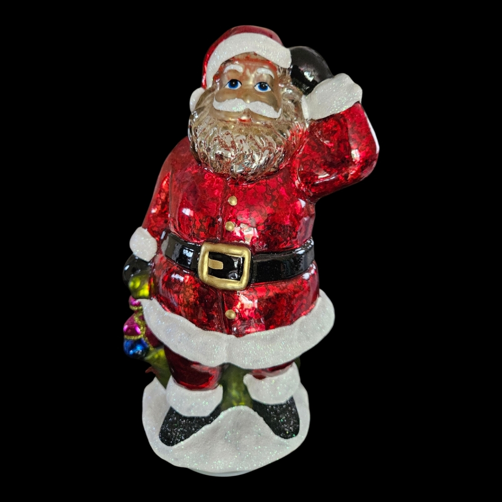 Kringle Express Illuminated Black Santa With Presents Traditional